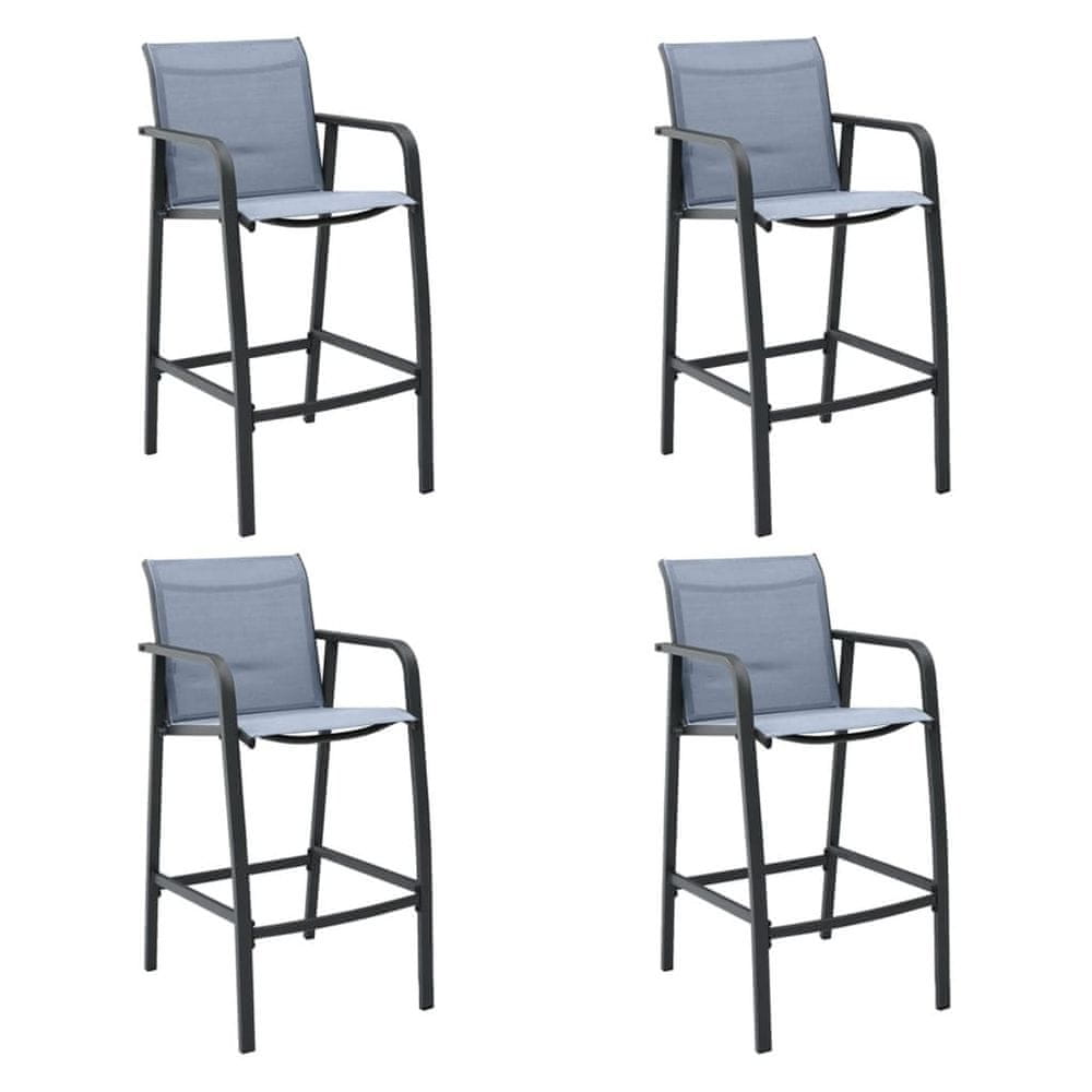 Petromila vidaXL Záhradné barové stoličky 4 ks sivé textilén